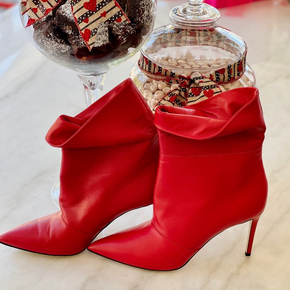 Paul Andrew Lipstick Red Leather Boot